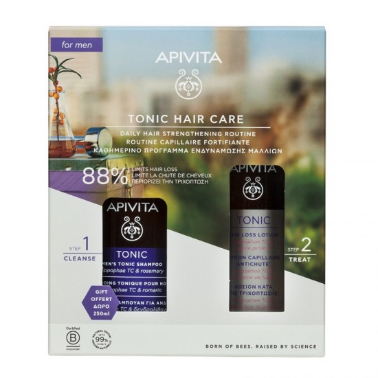 Apivita Tonic Hair Care for Men Tonic Hair Loss Lotion 150 ml + Gift Men's Tonic Shampoo 250 ml