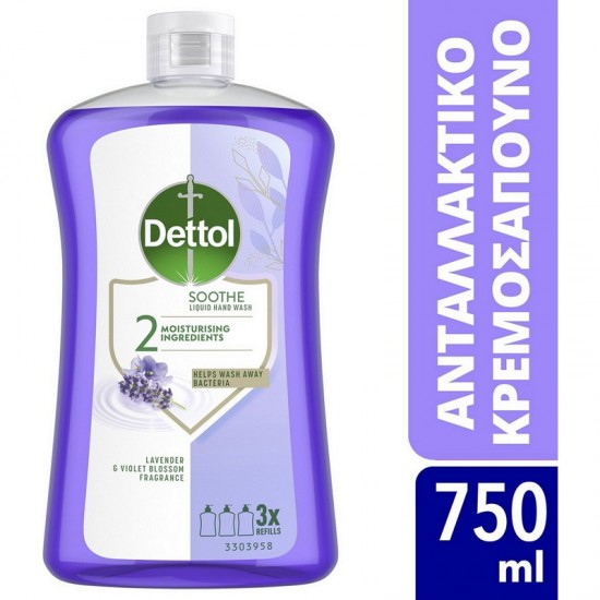 DETTOL Sapun lichid antibacterian pentru mâini, rezervă, lavandă, 750 ml DETTOL Sapun lichid antibacterian pentru mâini, rezervă, lavandă, 750 ml