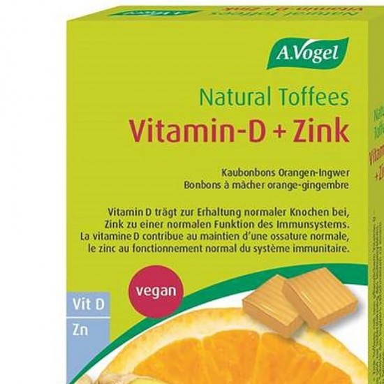 A.VOGEL Natural Toffees Vitamin-D & Zinc Candies with Orange Flavor 115g