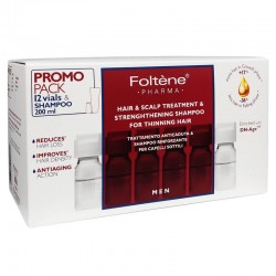 FOLTENE PHARMA Tratament pentru păr și scalp pentru bărbați 12 flacoane x 6 ml și șampon întăritor pentru păr 200 ml FOLTENE PHARMA Tratament pentru păr și scalp pentru bărbați 12 flacoane x 6 ml și șampon întăritor pentru păr 200 ml