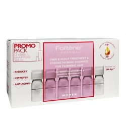 FOLTENE PHARMA Hair and Scalp Treatment for Women 12 Vials x6ml and Strengthening Hair Shampoo 200ml FOLTENE PHARMA Hair and Scalp Treatment for Women 12 Vials x6ml and Strengthening Hair Shampoo 200ml