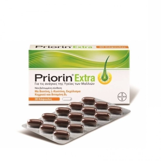 BAYER Priorin Extra Vitamin - Anti Hair Loss Treatment For Regrowth - 30 tabs