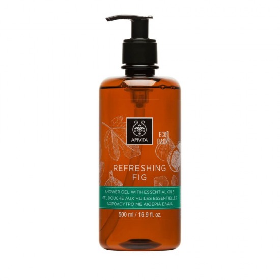 APIVITA Refreshing Fig Shower Gel With Essential Oils Eco Pack 500ml