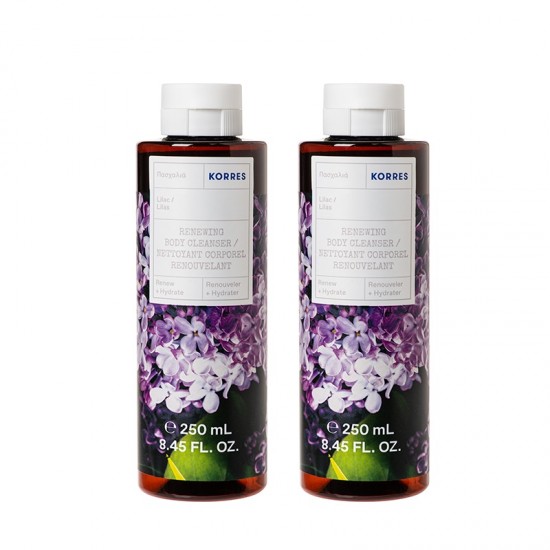 Set gel de dus KORRES, Renewing Lilac, 2 x 250 ml