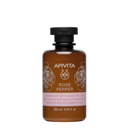 APIVITA Rose Pepper Shower Gel with Essential Oils with Rose & Black Pepper 250ml