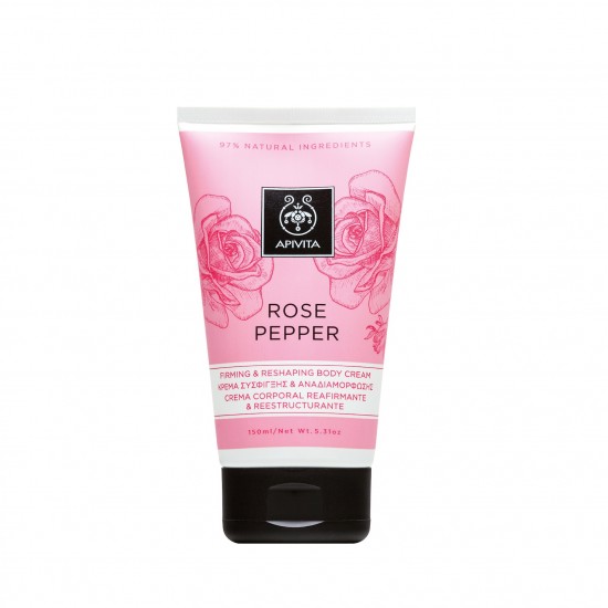 APIVITA ROSE PEPPER Firming and Reshaping Body Cream with Pink Pepper & Rose 150ml