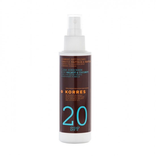 KORRES Walnut & Coconut Clear Body Sunscreen Spray SPF20 150ml