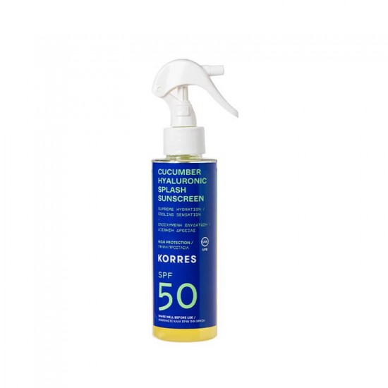 Spray de protectie solara, KORRES Cucumber & Hyaluronic Splash, SPF50 150 ml