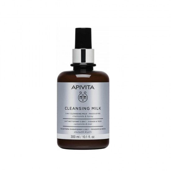 APIVITA Cleansing 3 in 1 Cleansing Milk Face & Eyes with Chamomile & Honey 300ml