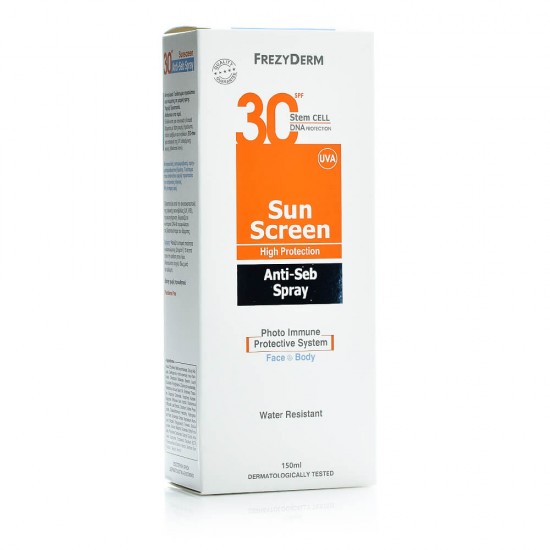 FREZYDERM Sun Screen Face & Body Anti-Seb Spray SPF30 150ml