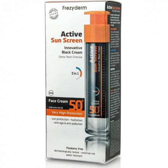 FREZYDERM Active Sun Screen Face Black Cream SPF 50+ 50ml