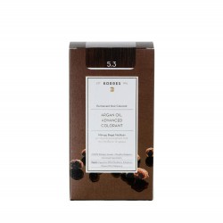 Vopsea de păr permanentă cu ulei de argan KORRES - 5.3 Șaten deschis cu miere Vopsea de păr permanentă cu ulei de argan KORRES - 5.3 Șaten deschis cu miere