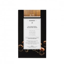 KORRES Vopsea permanentă cu ulei de argan și ceramide - Vopsea permanentă de păr 8.73 Caramel auriu KORRES Vopsea permanentă cu ulei de argan și ceramide - Vopsea permanentă de păr 8.73 Caramel auriu