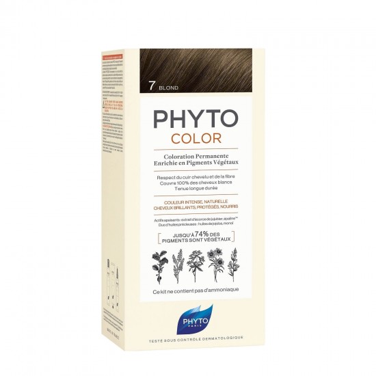 Vopsea de par, PHYTO Phytocolor culoare par fara ammoniac 7 Blonde 50ml