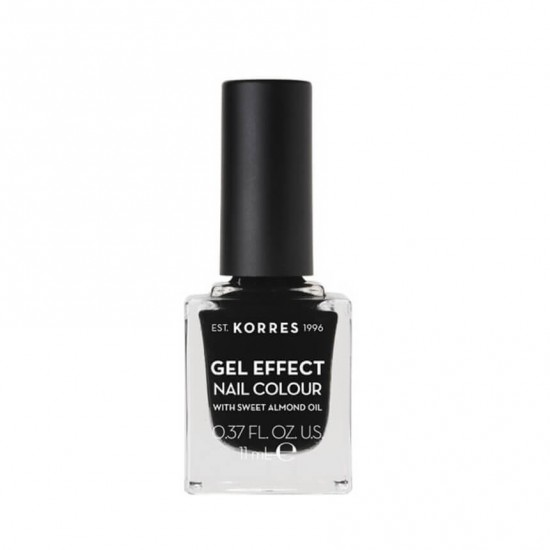 KORRES Gel Effect Nail Colour No 100 Black lac de unghii 11ml