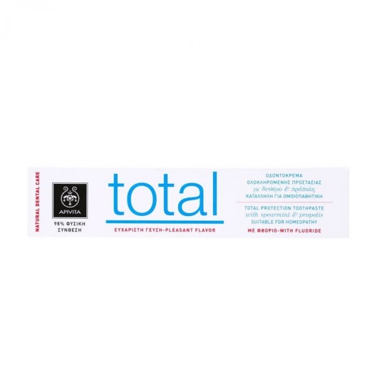 APIVITA Natural Dental Care TOTAL Protection Toothpaste with Spearmint & Propolis 75ml