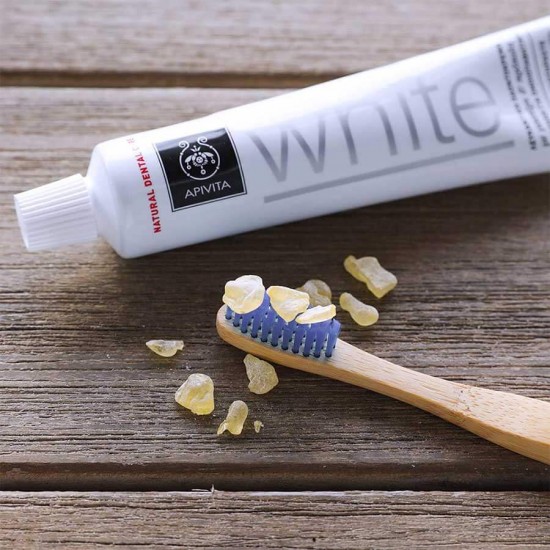 APIVITA Natural Dental Care WHITE Whitening Toothpaste with Mastic & Propolis 75ml