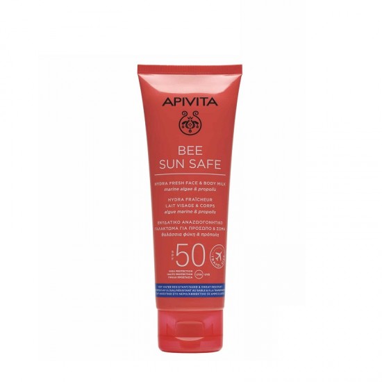 APIVITA Bee Sun Safe Hydra Fresh Face & Body Milk SPF50 Travel Size 100ml