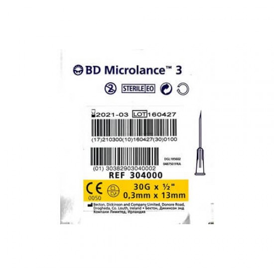 Ace de Microlance BD 30G x 1/2" - 0,3x13mm 100 buc