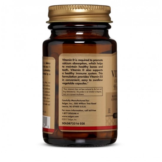 Solgar Vitamina D3 2200 UI (Colecalciferol) 55 µg 5100 Capsule