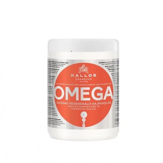 Kallos Omega Rich Repair Hair Mask nourishing hair mask for damaged hair 1000 ml Kallos Omega Rich Repair Hair Mask nourishing hair mask for damaged hair 1000 ml