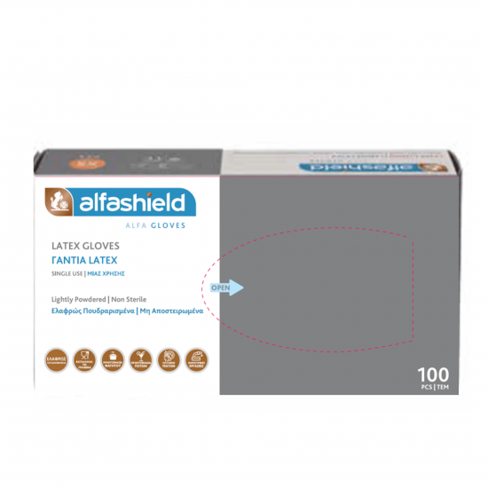 ALFASHIELD Alfa Gloves Latex Gloves With Powder size S 6-6.5, 100pcs