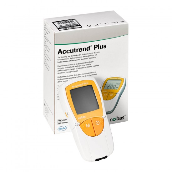 Roche Accutrend® Plus Meter for lactate, cholesterol, glucose and triglycerides mg/dl
