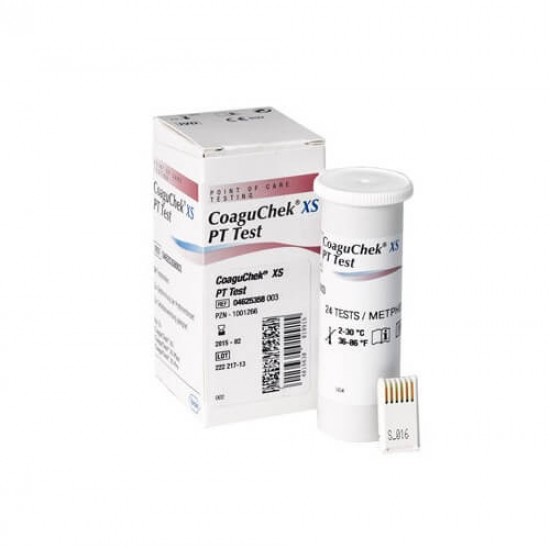 Roche CoaguChek XS Test Strips PT INR Prothrombin Warfarin 24 pcs