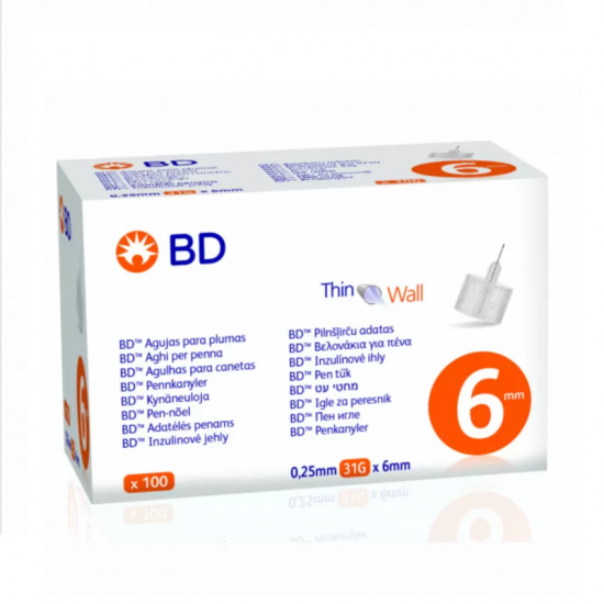Ace sterile BD Micro-Fine ThinWall pentru pen insulina 31G 0.25 x6mm 100 buc