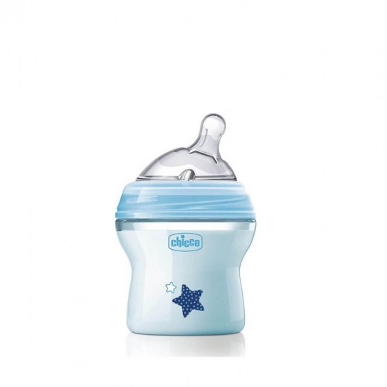 CHICCO Natural Feeling Plastic Bottle Silicone Blue 0m+ (80811-21) 150ml