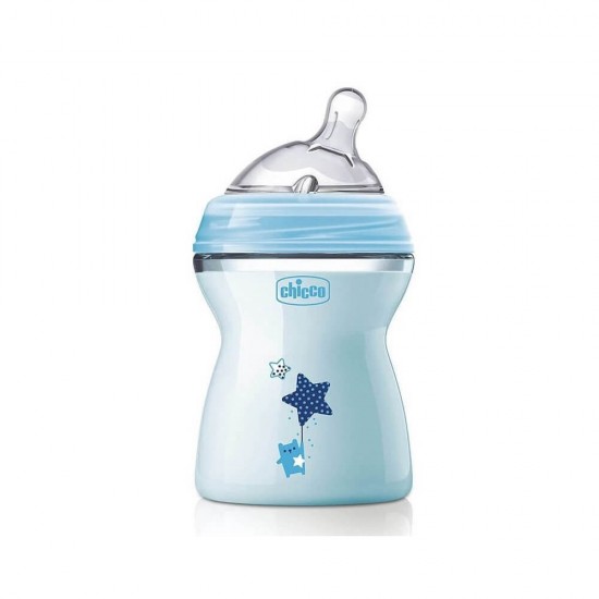 CHICCO Natural Feeling Plastic Bottle Silicone Blue 2m+ (80825-21) 250ml