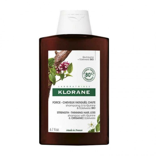  Sampon Klorane cu extract de chinina si floare de colt bio, 400 ml