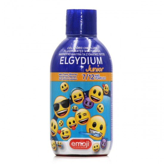  Apa de gura pentru copii, Elgydium JUNIOR Emoji, cu fluor, 500 ml