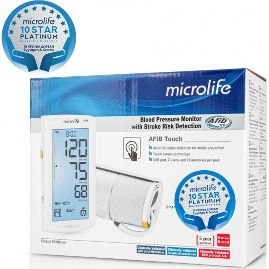 Microlife BP A7 Touch AFIB Digital Arm Blood Pressure Monitor with Arrhythmia detection