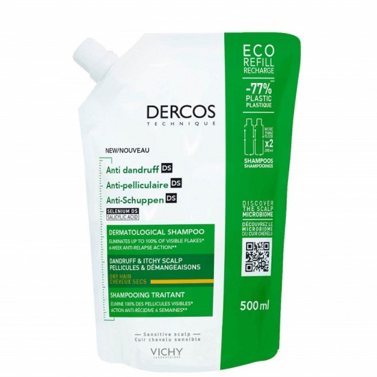 Vichy Dercos Anti-Dandruff Shampoo Dry Hair Eco Refill 500 ml
