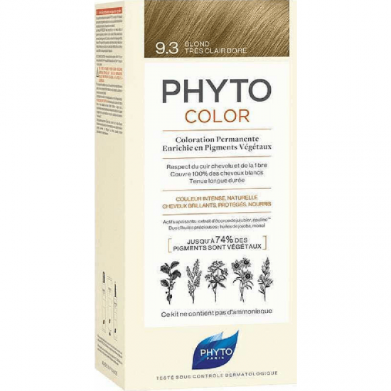Phyto Phytocolor Permanent Dye No9.3 Very Light Golden Blonde, 50ml