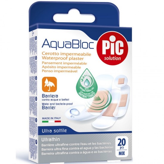 Pic Solution AquaBloc Waterproof Plasters Mix 20 pcs