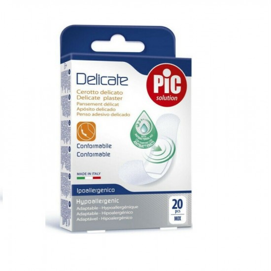 Pic Solution Delicate Band-Aid Stickers, Various Sizes 4 Sizes, 20pcs