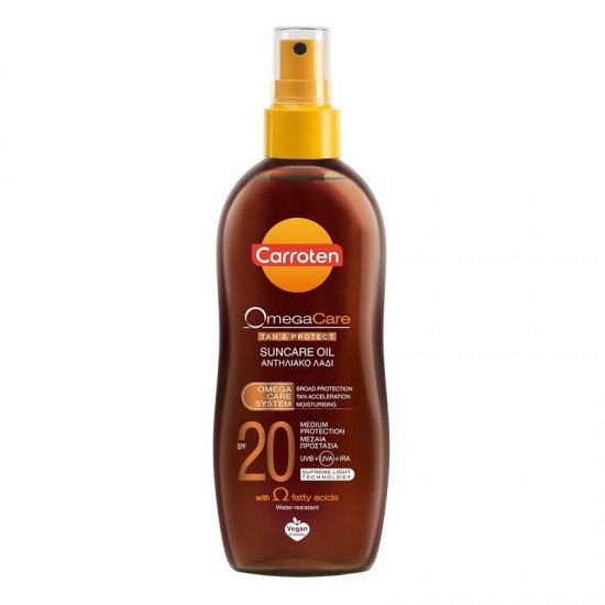 Carroten Waterproof Sunscreen Body Oil Omega Care Tan & Protect Oil 20SPF 150ml