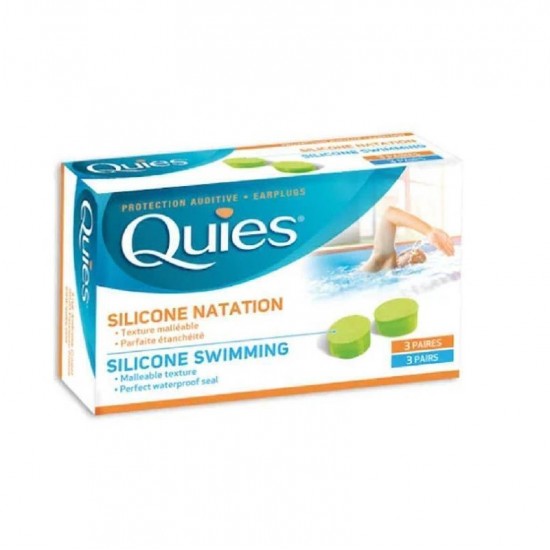Quies Protection Auditive Earplugs Silicone Swimming 3 pairs