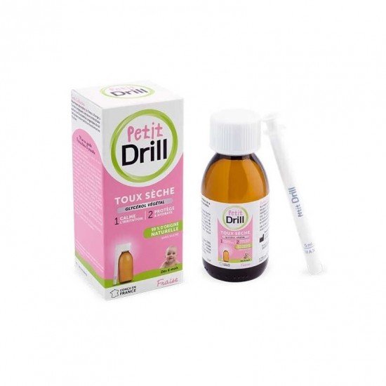 Pierre Fabre Petit Drill Dry Cough Syrup for Kids Strawberry Flavor (6m+) 125 ml