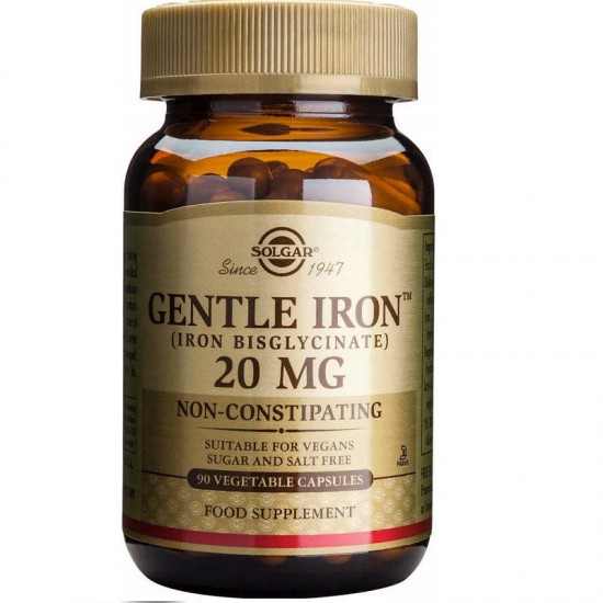  Supliment alimentar Fier cu actiune blanda Gentle Iron 20 mg Solgar, 90 capsule