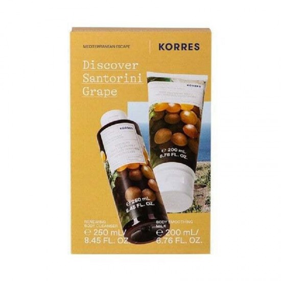 Korres Santorini Grape Set Renewing Body Cleanser 250 ml + Body Smoothing Milk 200 ml