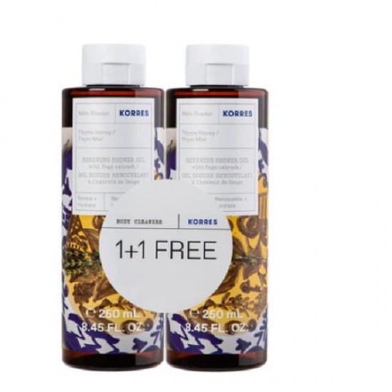 Korres 1+1 Renewing ShowerGel Thyme Honey 250ml - Honey & Thyme Scented Shower Gel