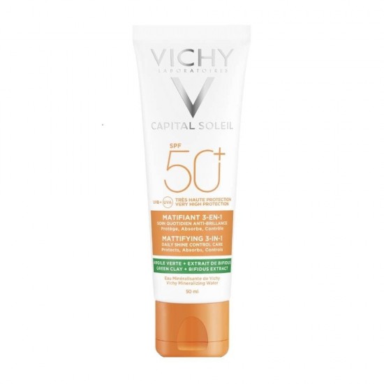 Vichy Capital Soleil Mattifying 3 in 1 Daily Shine Control Care SPF50+ 50 ml