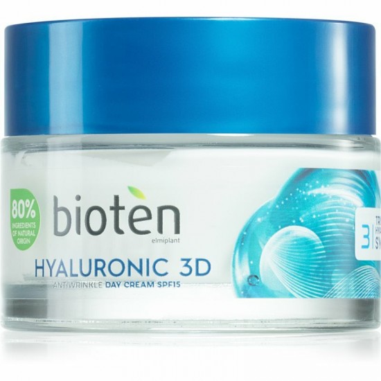 Crema de zi pentru fata, Bioten, Hyaluronic 3D, SPF15, 50 ml