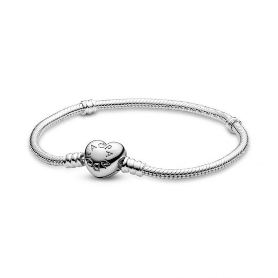 PANDORA Heart Bracelet for Women - 925 Sterling Silver (590719-20) 20cm