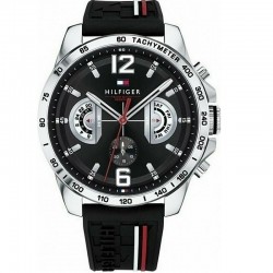 Tommy Hilfiger Men’s Quartz Silicone Strap Black Dial 46mm Watch 1791473 Tommy Hilfiger Men’s Quartz Silicone Strap Black Dial 46mm Watch 1791473