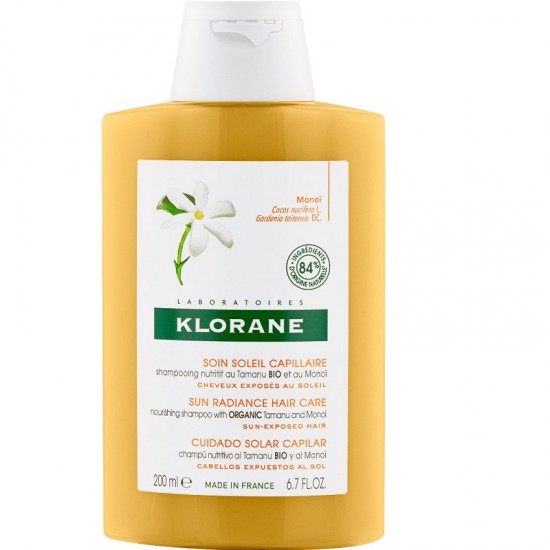 Sun Radiance Hair Care Shampoo, Klorane Polysianes, with Organic Tamanu & Monoi 200 ml