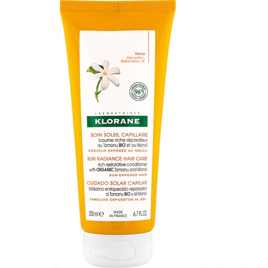 Balsam reparator pentru parul expus la soare, Klorane, Monoi Y Tamanu, 200 ml